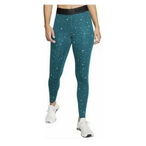 Nike Dri Fit‎ Womens Teal Starry Night Athletic Tights sz XS